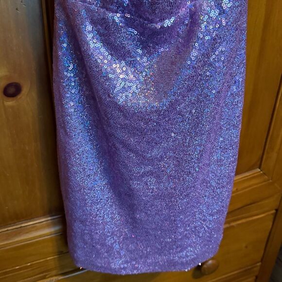 LUCY IN the Sky Medium Lavender Purple Sequin Mini dress homecoming sorority - Picture 3 of 12